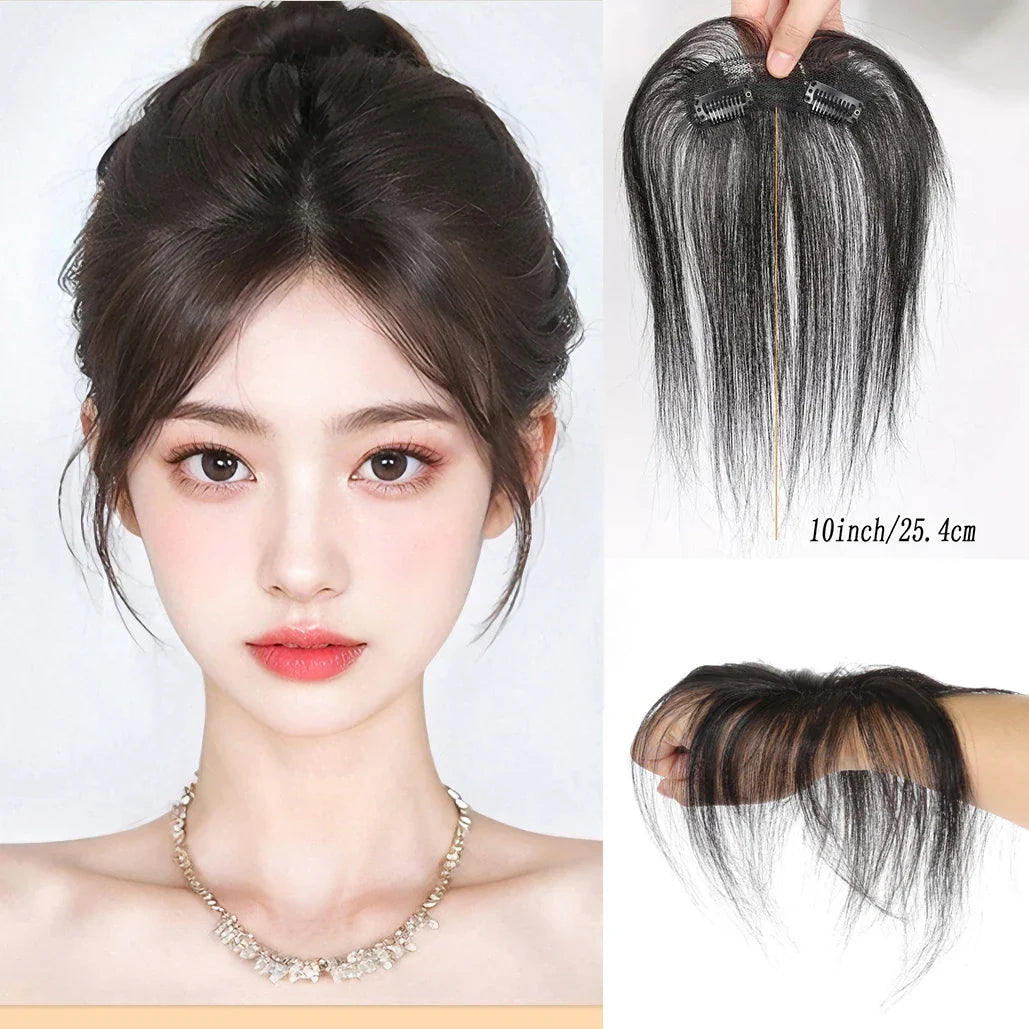 Natural Human Hair Clip In Bangs Extensions