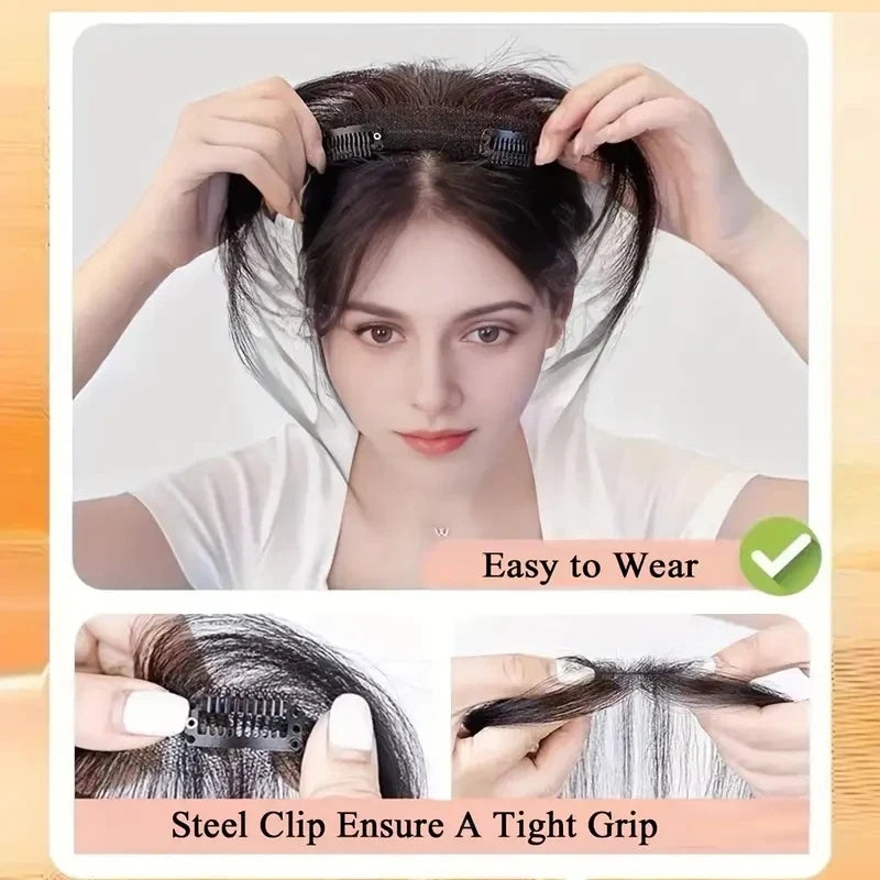 Natural Human Hair Clip In Bangs Extensions