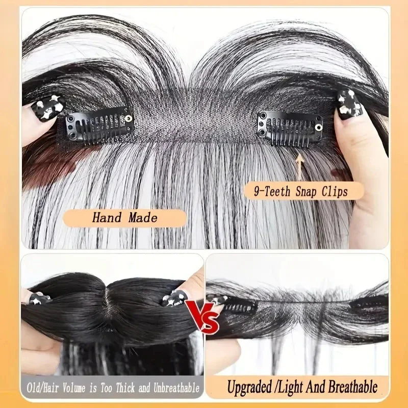 Natural Human Hair Clip In Bangs Extensions