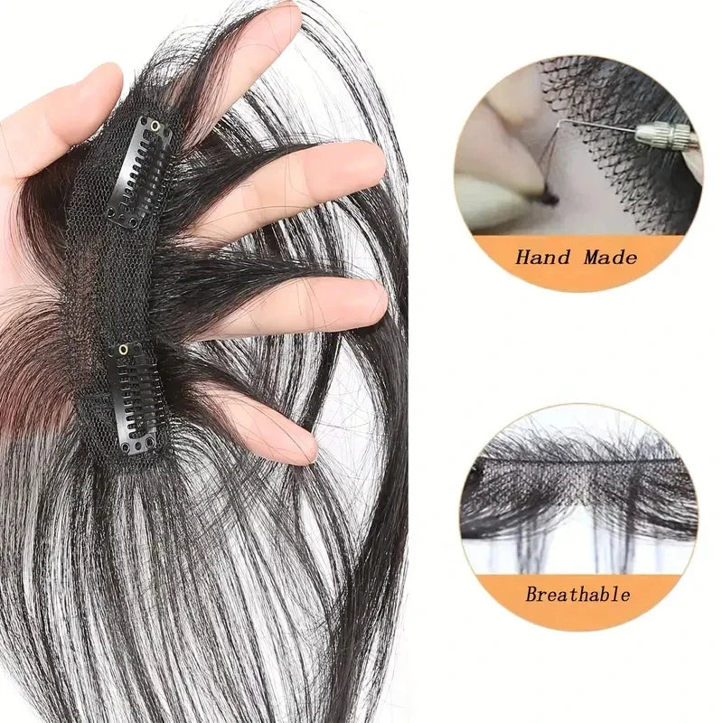 Natural Human Hair Clip In Bangs Extensions